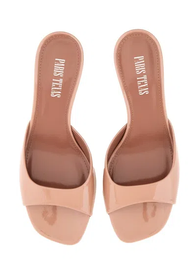 Paris Texas Block Heel Open Toe Sandals Lara In Neutral