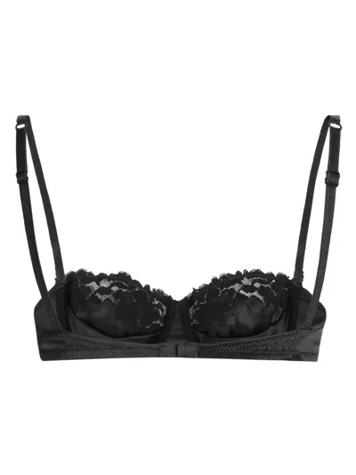 Dolce & Gabbana Silk Bra With Adjustable Shoulder Straps In Black