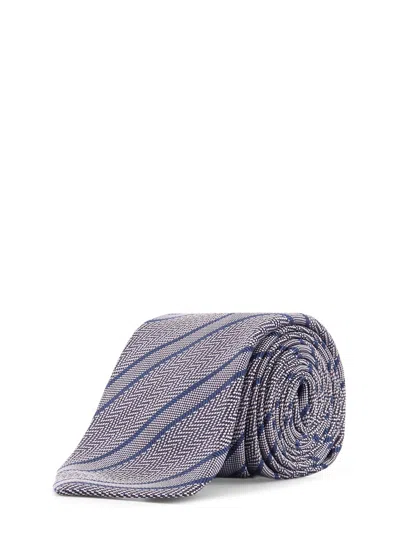 Kiton Ciro Paone Patterned Wool Tie In Blue