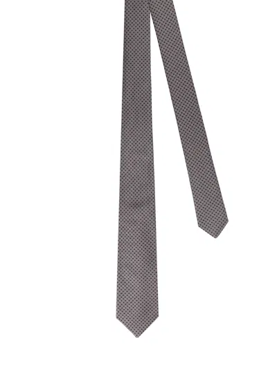 Kiton Ciro Paone Jacquard Silk Tie In Gray