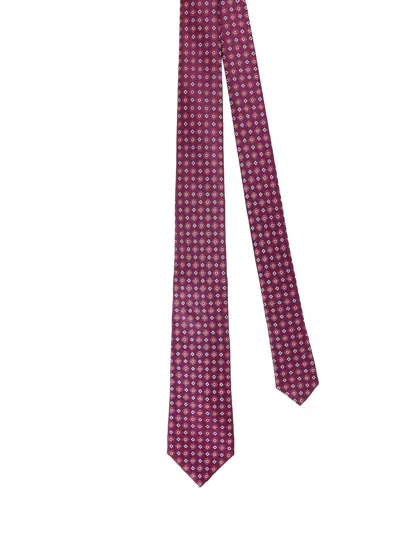 Kiton Ciro Paone All-over Pattern Wool Tie In Purple