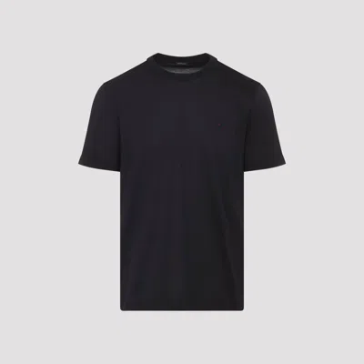 Kiton Short Sleeve Crew Neck T-shirt Design In Black