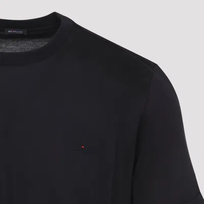 Kiton Short Sleeve Crew Neck T-shirt Design In Black