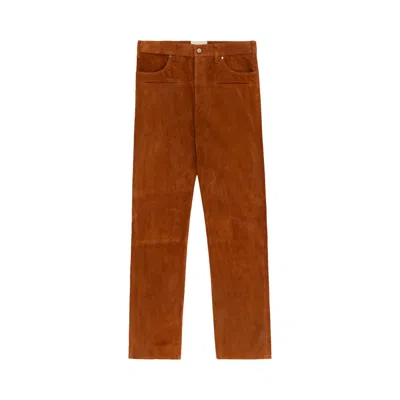 Pre-owned Aimé Leon Dore Suede Western Pant 'tobacco' | Brown | Men's Size L