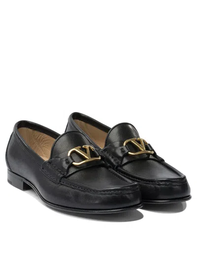 Valentino Garavani Vlogo Signature Buffalo Loafer 20mm Woman Black 41.5 In Black