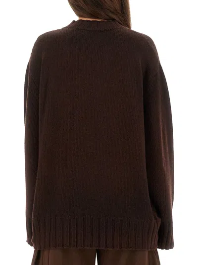Attico Wool And Cashmere Sweater In Brown
