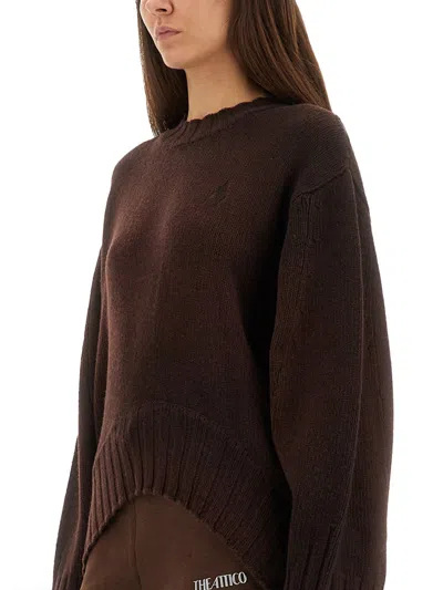 Attico Wool And Cashmere Sweater In Brown