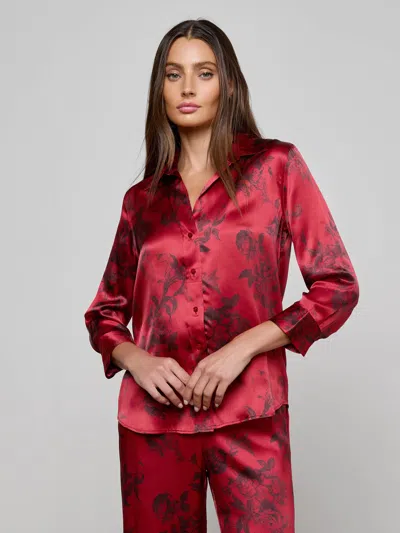 L'agence Dani Silk Blouse In Red