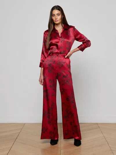 L'agence Dani Silk Blouse In Red