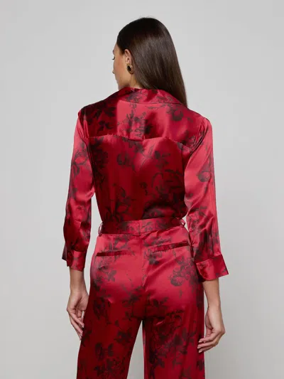 L'agence Dani Silk Blouse In Red
