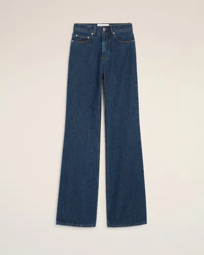 Ami Alexandre Mattiussi Wide Leg Denim Trousers Featuring Pockets In Blue
