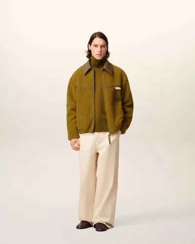 Ami Alexandre Mattiussi Zip-up Jacket With Structured Silhouette In Green