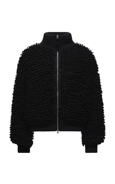 Moncler Genius X Ee72 By Edward Enninful Wool-blend Down Cardigan In Black