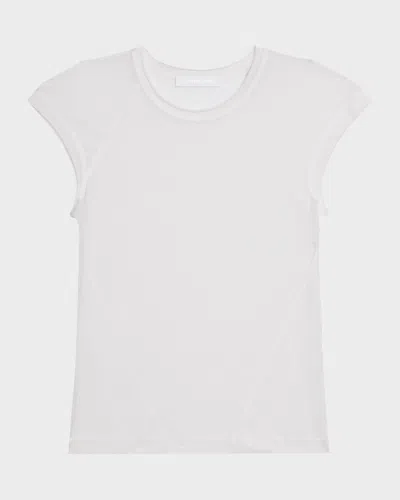 Helmut Lang Twisted Sheer Crewneck Top In White