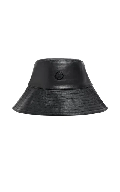 Moncler Genius X Ee72 By Edward Enninful Leather Bucket Hat In Black