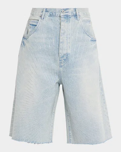 Purple Men's P070 Radial Hotfix Wide-leg Shorts In Blue