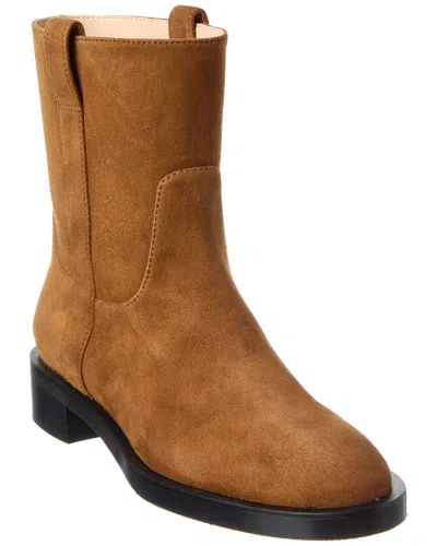 Stuart Weitzman Lenora Suede Bootie In Brown