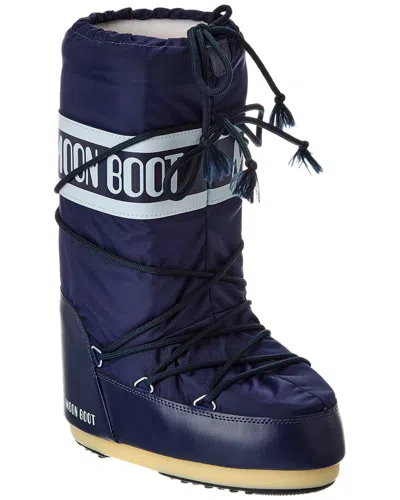 Moon Boot Logo-print Drawstring Boots In Blue