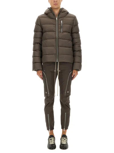 Rick Owens Gimp Padded Down Jacket In Re-nylon In Brown