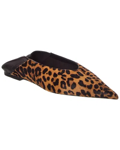 Saint Laurent Brown Ballerinas With Leopard Motif And Foldable Buttress In Fabric Woman In Brown