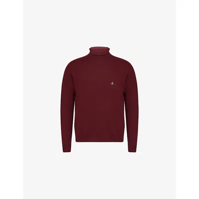 Vivienne Westwood Mens Brick Fisherman High-neck Wool Jumper In Brown