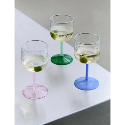 Hay Jade Pink And Light Pink Tint Wine Borosilicate Glass Set Of Two In Pink