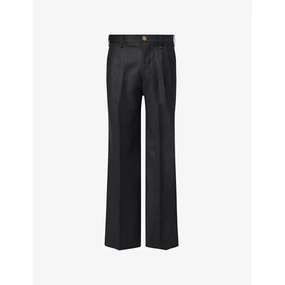 Vivienne Westwood Mens Charcoal Rafael Tailored Wool Blend Trousers In Gray