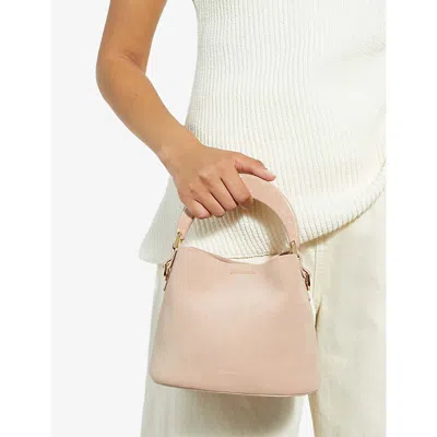 Dune Womens Mink Suede Dharla Moulded-handle Suede Handbag