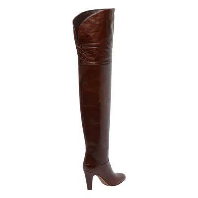 Chloé 85mm Eve Leather Over-the-knee Boots In 25e Sooty Brown