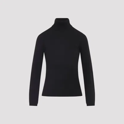 Max Mara Cashmere Yarn Turtleneck Sweater In Black