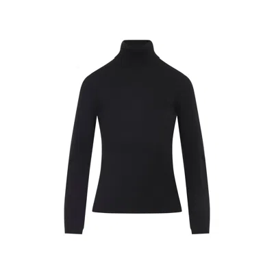 Max Mara Cashmere Yarn Turtleneck Sweater In Black