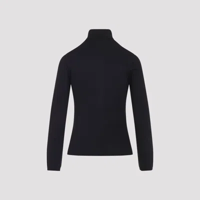 Max Mara Cashmere Yarn Turtleneck Sweater In Black