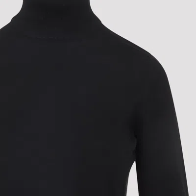 Max Mara Cashmere Yarn Turtleneck Sweater In Black