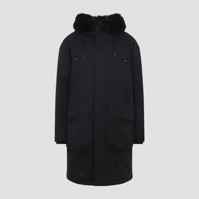 Moose Knuckles Feather Down Insulated Black Parka With Plush Fur-lined Hood In Black