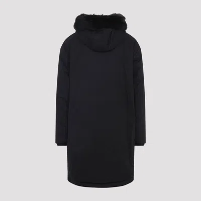 Moose Knuckles Feather Down Insulated Black Parka With Plush Fur-lined Hood In Black