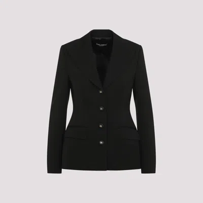 Dolce & Gabbana Single-breasted Wool Blazer In Black