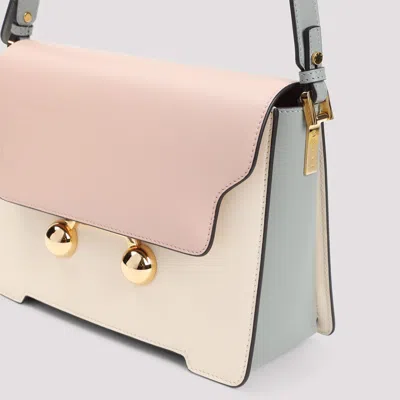 Marni Light Pink, White And Grey Leather Trunkaroo Medium Shoulder Bag