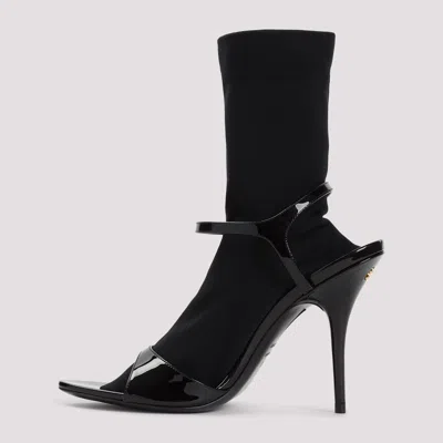 Balenciaga Avenue Sock Black Sandal In Patent Leather And Mesh