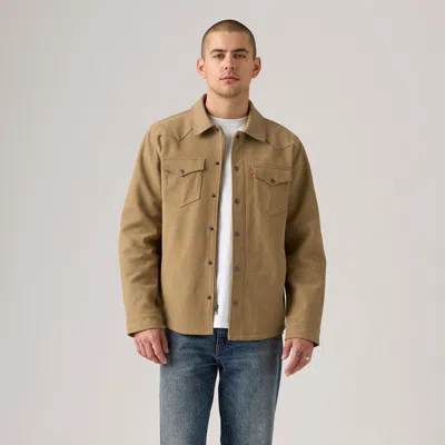 Levi's Faux Suede Shacket In Brown