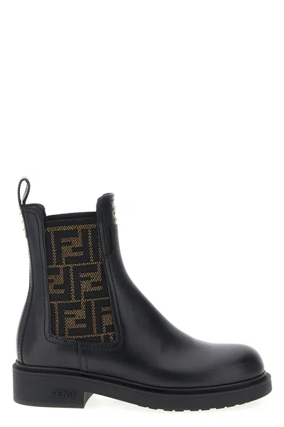 Fendi Filo Chelsea Boots In Black