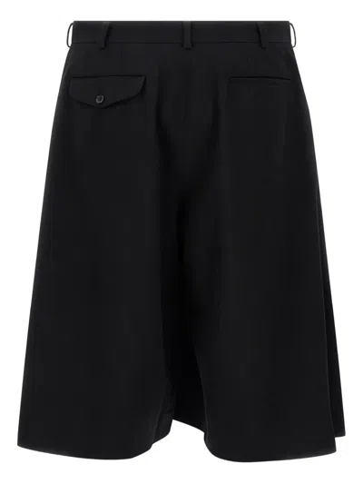 Comme Des Garçons Homme Deux Extra Loose Leg Bermuda Shorts In Black