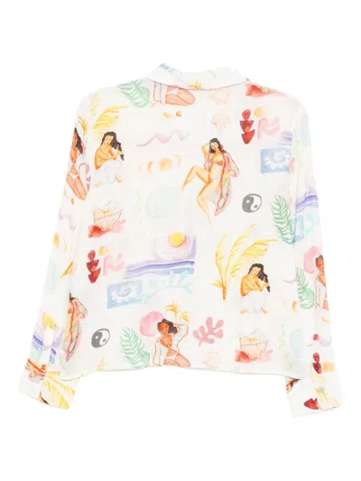 Rails Bathing Ladies Elm Tie-front Linen Top In Multi