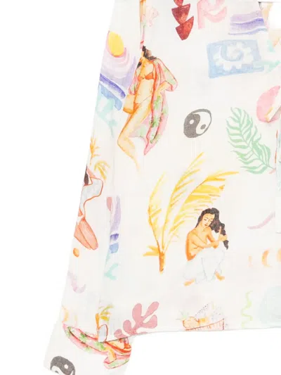 Rails Bathing Ladies Elm Tie-front Linen Top In Multi