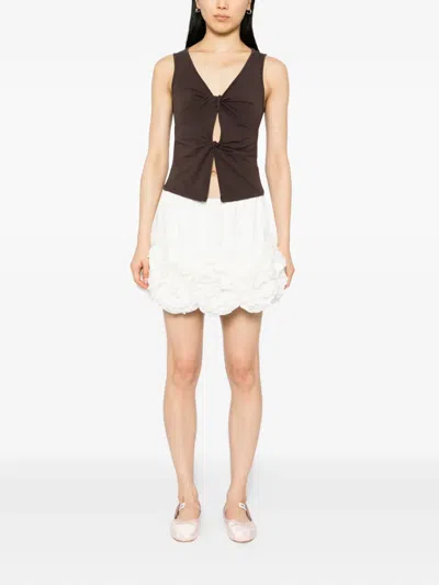 Reformation Tefi Twist Cutout Stretch Organic Cotton Tank In Brown