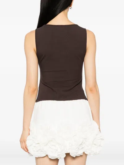 Reformation Tefi Twist Cutout Stretch Organic Cotton Tank In Brown