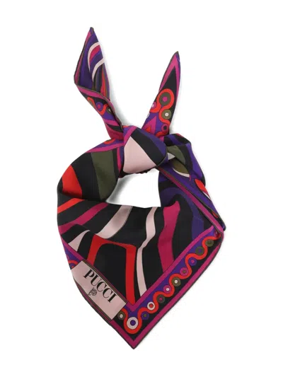 Pucci Abstract-print Silk Foulard Accessories In Multi