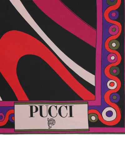 Pucci Abstract-print Silk Foulard Accessories In Multi