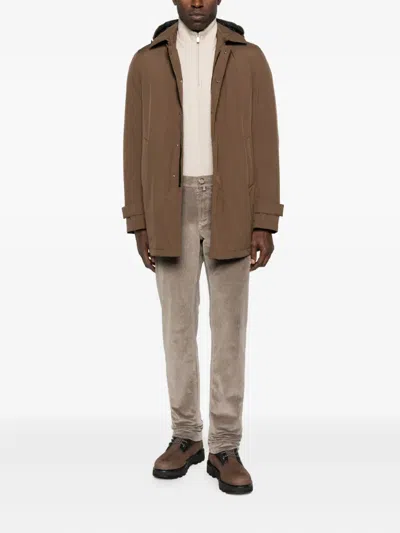 Jacob Cohen Pantalone Slim Fit Gray Tr 1000r Velluto Corda Trousers Beige In Brown