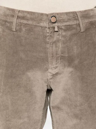 Jacob Cohen Pantalone Slim Fit Gray Tr 1000r Velluto Corda Trousers Beige In Brown