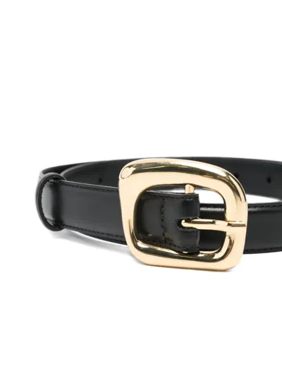 Frame Leather Belt In Black